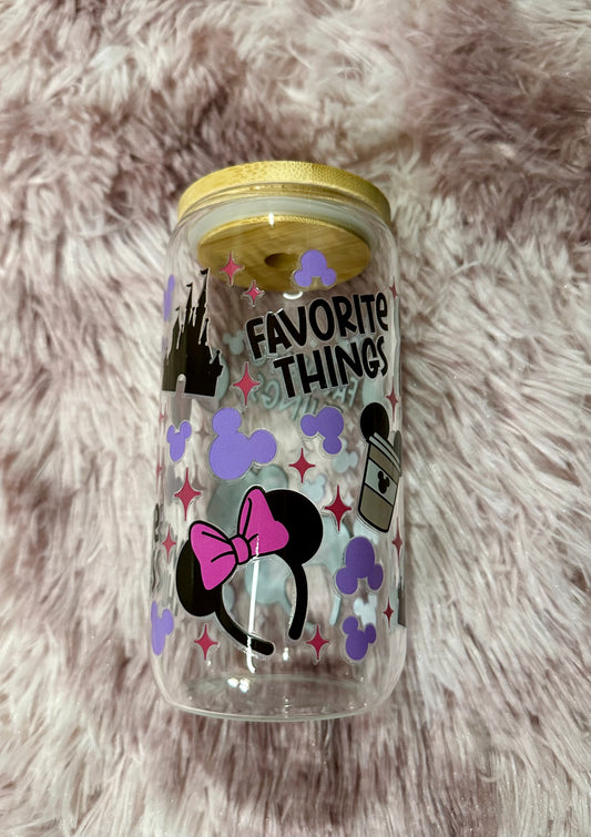 Favorite Things 16 oz Glass Cup