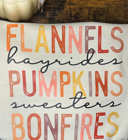 Flannels, Hayrides, Pumpkins Hoodie/Crewneck