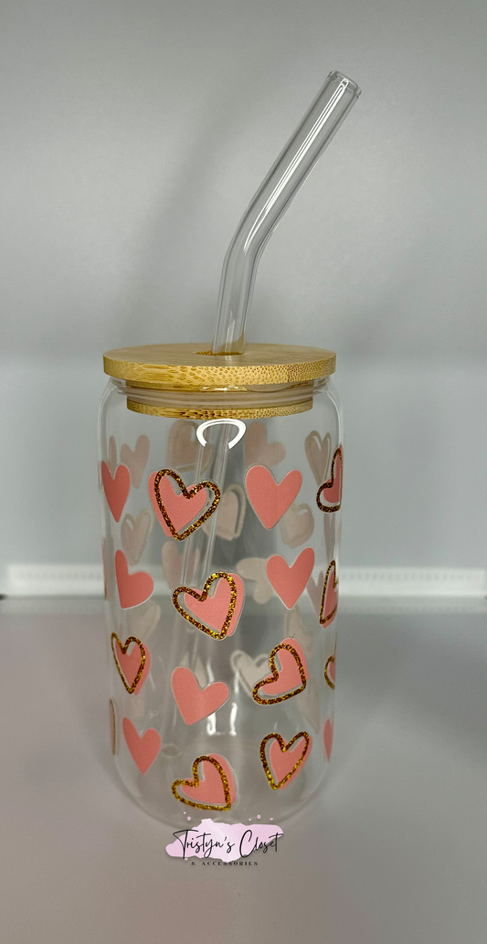 Valentines 16oz Glass Cup
